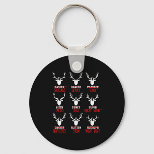 Funny Christmas Deer Hunters All Of Santa's Reinde Key Ring