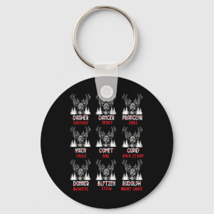 Funny Christmas Deer Hunters Santa’s Reindeer Men Key Ring