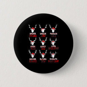 Funny Christmas Deer Hunting Hunters All Of Santa' 6 Cm Round Badge