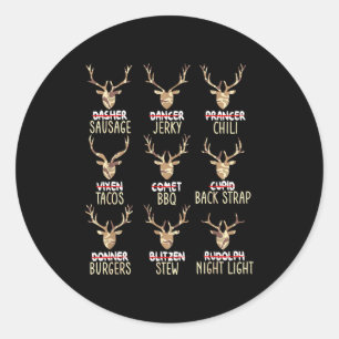 Funny Christmas Deer Hunting Hunters All Of Santa' Classic Round Sticker