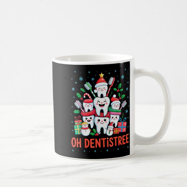 Funny Christmas Dentist Xmas Dental Oh Dentistree  Coffee Mug (Right)