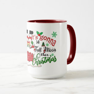 Funny Christmas Design with Full Moon Joke Mug