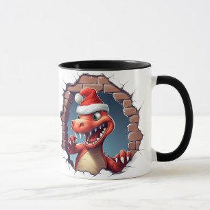 Funny Christmas Dino Cracked Classic Coffee Mug