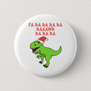 Funny Christmas Dinosaur 6 Cm Round Badge