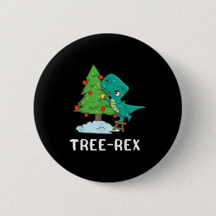 Funny Christmas Dinosaurs Christmas Tree Rex Cute  6 Cm Round Badge