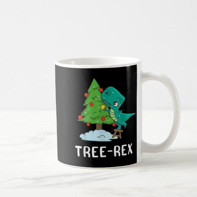 Funny Christmas Dinosaurs Christmas Tree Rex Cute  Coffee Mug (Right)