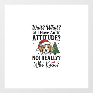 Funny Christmas Dog Attitude Vintage Engraving Shi