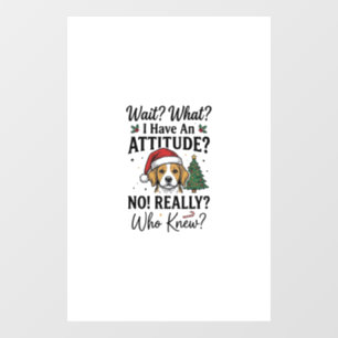 Funny Christmas Dog Attitude Vintage Engraving Shi