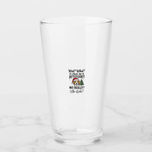 Funny Christmas Dog Attitude Vintage Engraving Shi Glass