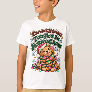 Funny Christmas Dog Lights Sarcastic Winter  T-Shirt