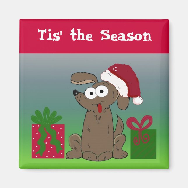 Funny Christmas Dog Magnet (Front)