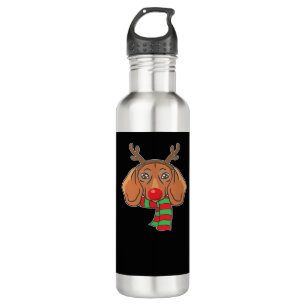 Funny Christmas Dog Xmas Reindeer Dachshund Holida 710 Ml Water Bottle