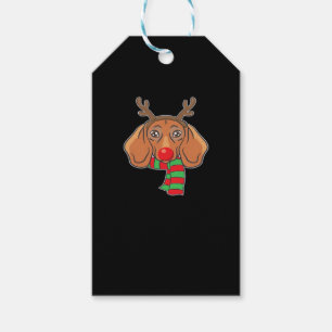 Funny Christmas Dog Xmas Reindeer Dachshund Holida Gift Tags