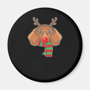 Funny Christmas Dog Xmas Reindeer Dachshund Holida Magnet