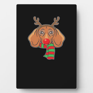 Funny Christmas Dog Xmas Reindeer Dachshund Holida Plaque