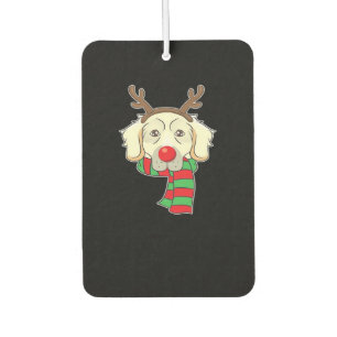 Funny Christmas Dog Xmas Reindeer Golden Retriever Car Air Freshener