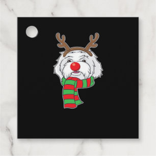 Funny Christmas Dog Xmas Reindeer Maltese Dog Holi Favour Tags