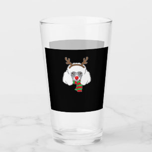 Funny Christmas Dog Xmas Reindeer Poodle Holiday S Glass