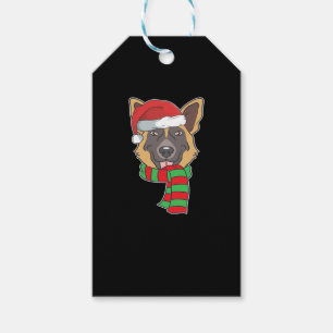 Funny Christmas Dog Xmas Santa German Shepherd Hol Gift Tags