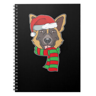 Funny Christmas Dog Xmas Santa German Shepherd Hol Notebook