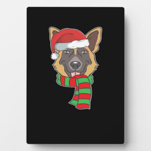 Funny Christmas Dog Xmas Santa German Shepherd Hol Plaque
