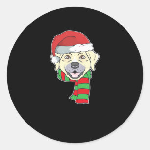 Funny Christmas Dog Xmas Santa Labrador Holiday Gi Classic Round Sticker