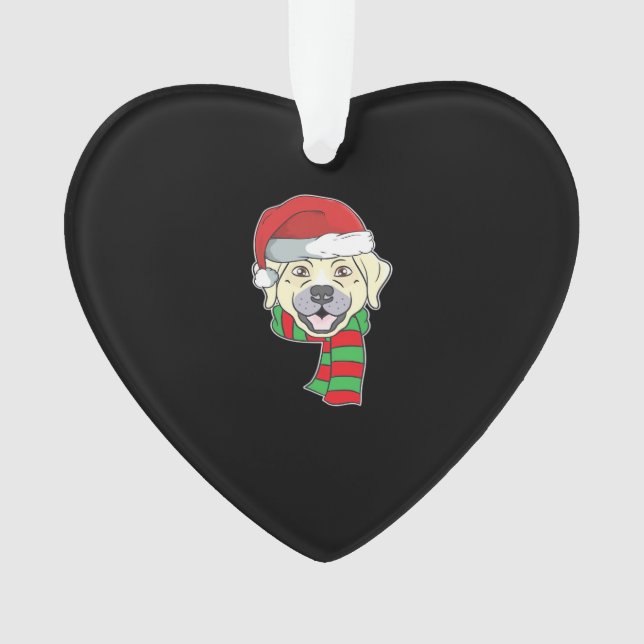 Funny Christmas Dog Xmas Santa Labrador Holiday Gi Ornament (Front)