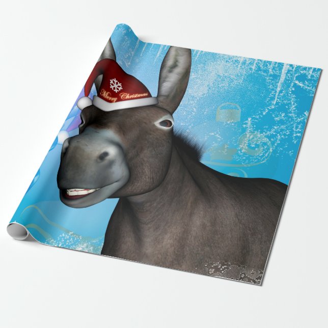 Funny christmas donkey wrapping paper (Unrolled)