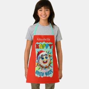 Funny Christmas doughnuts add name Apron