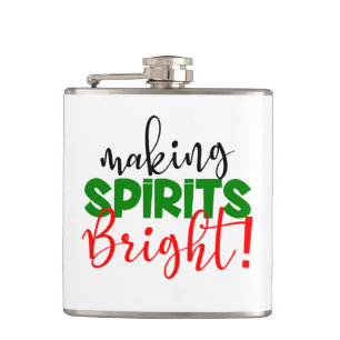 Funny Christmas drinking party Holiday Hip Flask