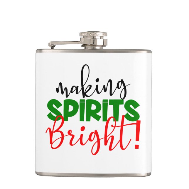 Funny Christmas drinking party Holiday Hip Flask (Front)