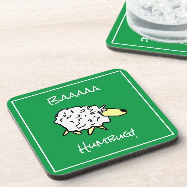 Funny Christmas Drinks Coaster with Sheep (Creator Uploaded)