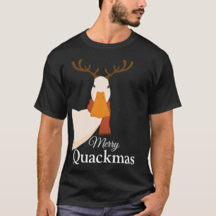 Funny Christmas duck Merry Quackmas Deer T-Shirt