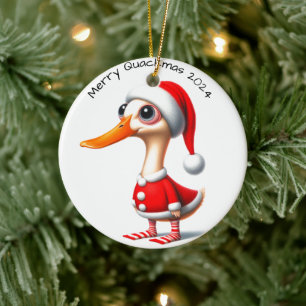 Funny Christmas Duck Ornament