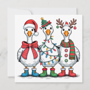 Funny Christmas Duck T-Shirt Cool Holiday Duck Invitation