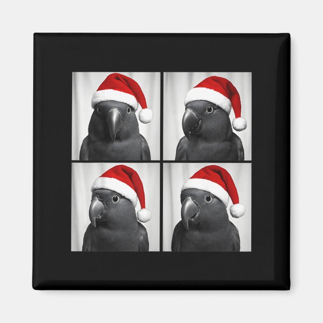 Funny Christmas Eclectus Parrot Santa Photo Booth  Magnet (Front)