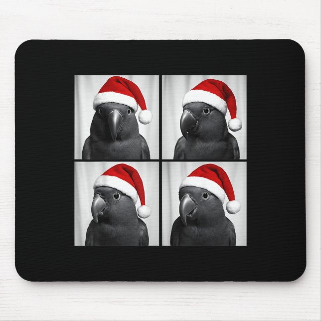 Funny Christmas Eclectus Parrot Santa Photo Booth  Mouse Pad (Front)