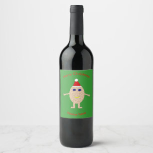 Funny Christmas Egg Bottle Labels
