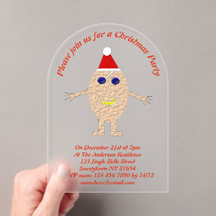 Funny Christmas Egg Custom Acrylic Invitations
