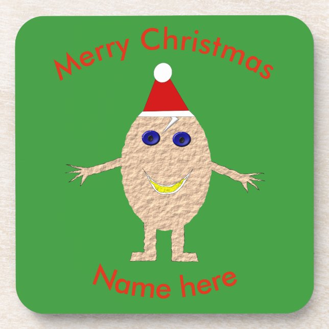 Funny Christmas Egg Custom Coasters (Front)