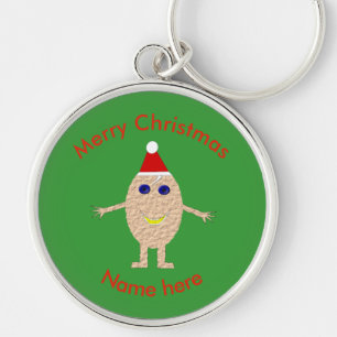Funny Christmas Egg Custom Keychain