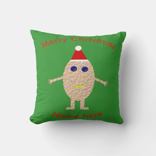 Funny Christmas Egg Custom Pillow (Front)