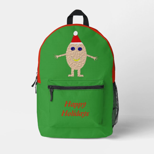 Funny Christmas Egg Custom Printed Backpack (Front)