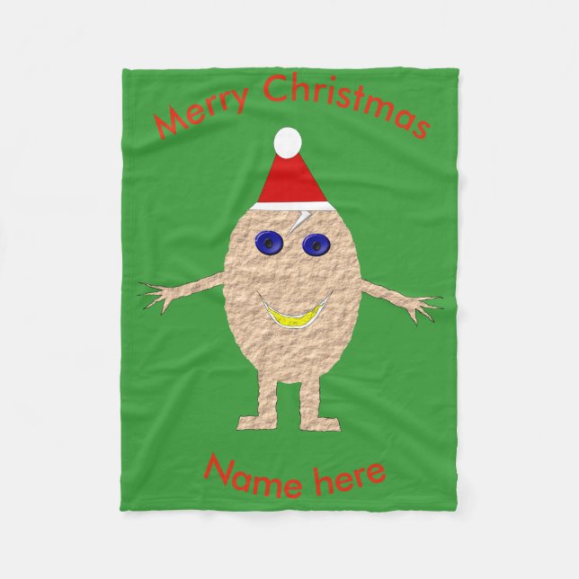 Funny Christmas Egg Fleece Blanket (Front)