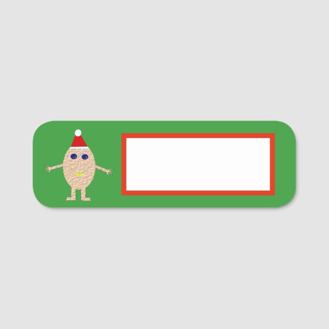 Funny Christmas Egg Name Tag (Front)