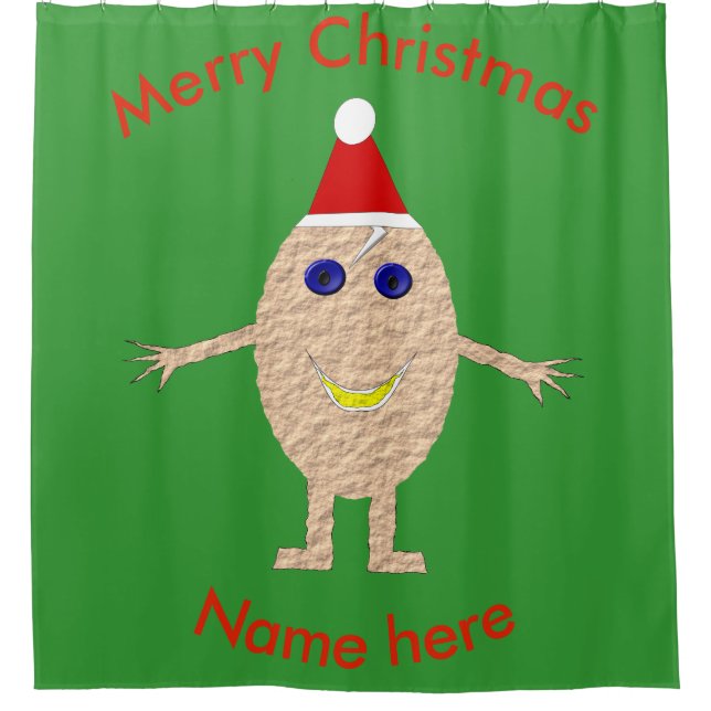 Funny Christmas Egg Shower Curtain (Front)