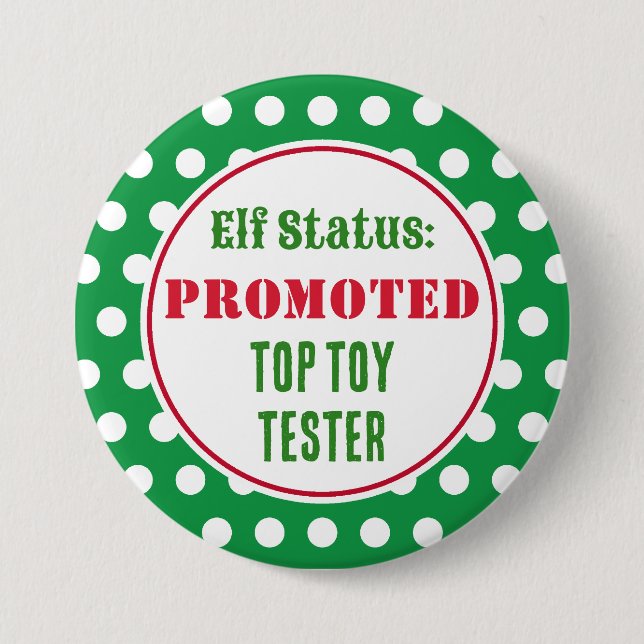 Funny Christmas Elf Award Button (Front)