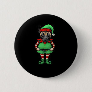 Funny Christmas Elf Belgian Malinois Dog Classic T 6 Cm Round Badge