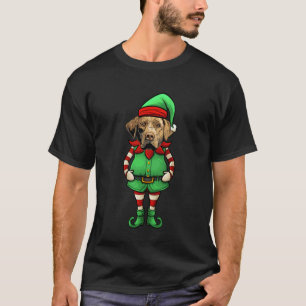 Funny Christmas Elf Chesapeake Bay Retriever Dog C T-Shirt