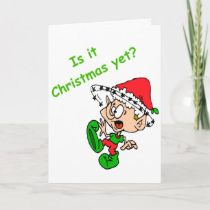 Funny Christmas Elf Christmas Yet Xmas Cute Holiday Card